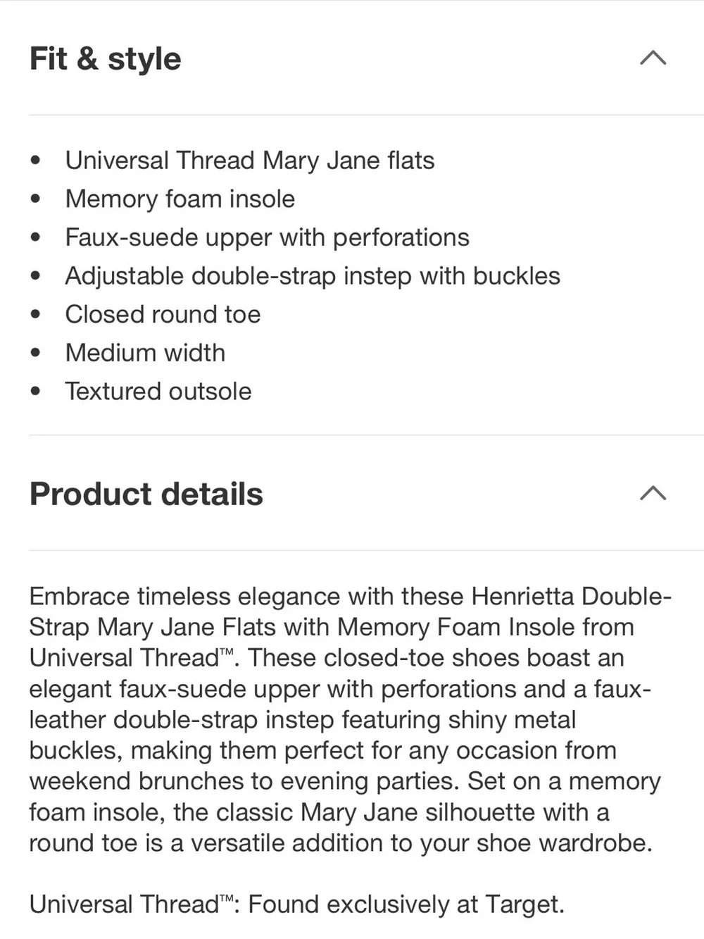Universal Thread Brown Double-Strap Mary Jane Flats